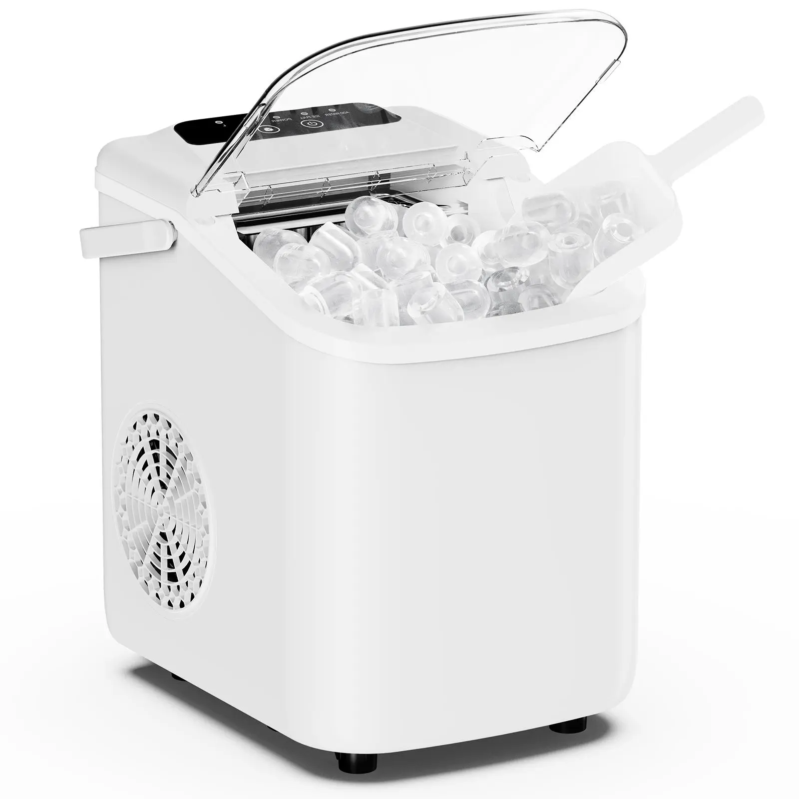 Ice Maker with Auto-Cleaning Function, Countertop Portable Ice Machine 26 lbs Daily, 9 Bullet Cubes in 6-8 Mins for Home Kitchen Office RV