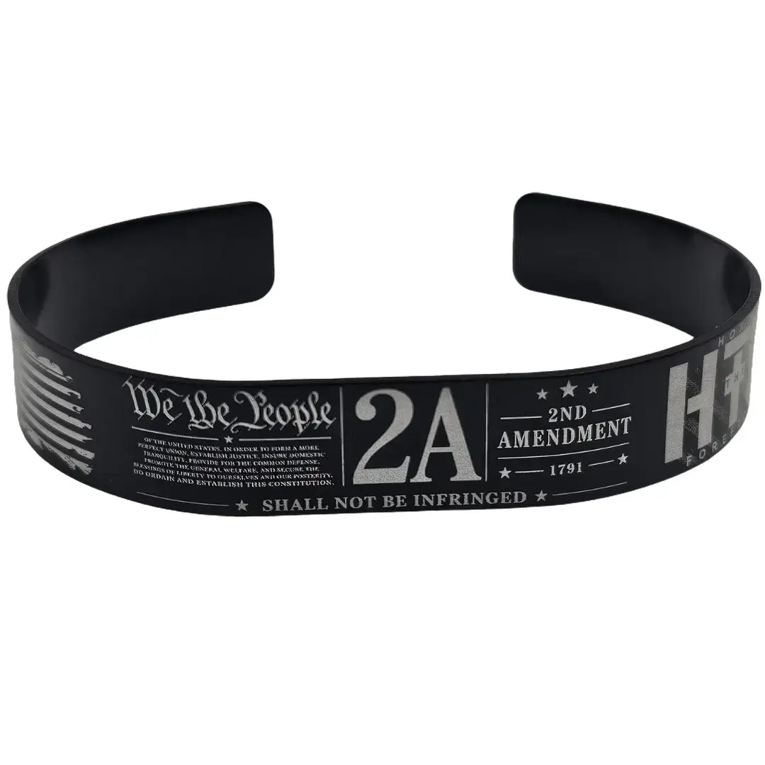 2A Second Amendment Bracelet for Men – We The People Shall Not Be Infringed Patriotic Engraved