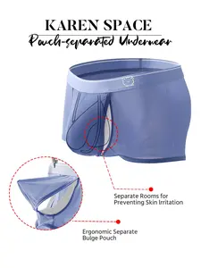 1Pc Men's Boxer Briefs, Daily Casual Underwear, Comfortable & Cool Fabric, U-Convex Pouch Design, For Outdoor Sports, Fitness & Daily Casual Wear