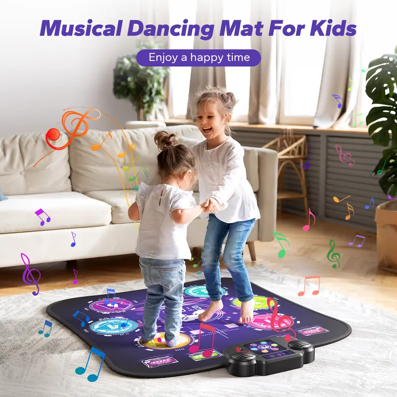 Merach Dance Mat Bluetooth Electronic Dance Pad with Light-up 6-Button 8-Button Built-in Music Dance Game Toy Gift for Kids Girls Boys 3-12 Years Old Summervibes Merach Dance Mat Bluetooth Electronic Dance Pad with Light-up 6-Button 8-Button Built-in Music Dance Game Toy Gift for Kids Girls Boys 3-12 Years Old Summervibes