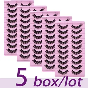 30Pairs/50Pairs Dramatic Messy DD Curl Lashes Russian Strip Fluffy Volume Faux Mink False Eyelashes Long Lasting Fake Lashes