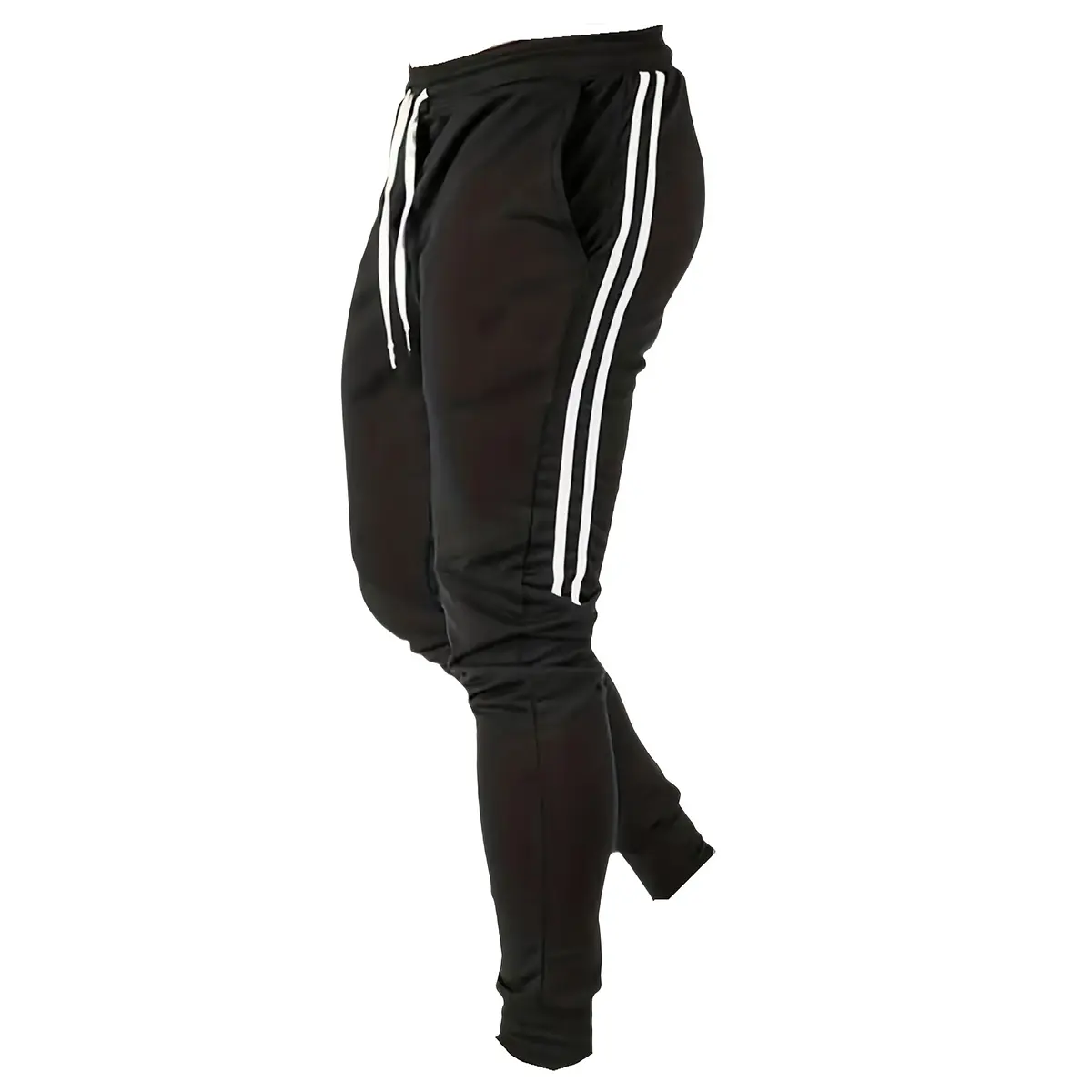 Men's Athletic Comfy Jogger Pants - Multi-Color, Side Stripes, Soft, Ankle, Custom-Fit, Machine-Washable, Mix-and-Match Trousers for Casual, Sporty Wear with Any Top, Comfy Men's Pants, Machine-Washable Men's Pants