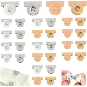 16 Pcs Magnetic Snaps for Purses and Totes Gold and Sliver DIY Snap Buttons No-Sewing Magnetic Clasp