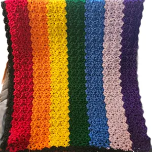 crochet throw blanket (rainbow)