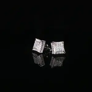 Dazzling Diamond Square Stud Earrings | 10mm | VVS