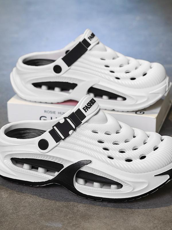 3 Color Functional Hole Slippers, Thick Sole Breathable One-Step, Fashion Woven Strap, Unisex Outdoor Casual Cool Sandals