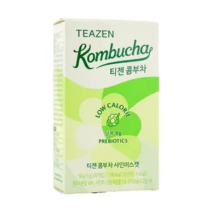 Teazen Kombucha Tea BTS Jungkook's Favorite - Sugar-Free Grape Flavor, 10 Sachets, Probiotics & Prebiotics, Low Calorie