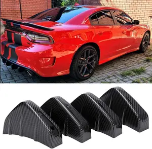 4pcs Universal Curved Shape Rear Bumper Diffuser Shark Fin Spoiler Trim Covers Decoration Set Lip Wing Splitter