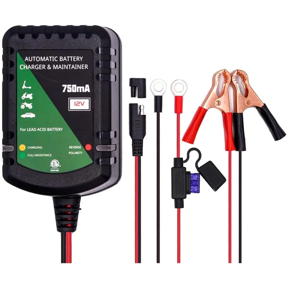 12   Charger 750mA Automatic  maintainer trickle  Charger  Float Charger for Automotive   Lawn Mower Boat ATV Sealed Lead Acid