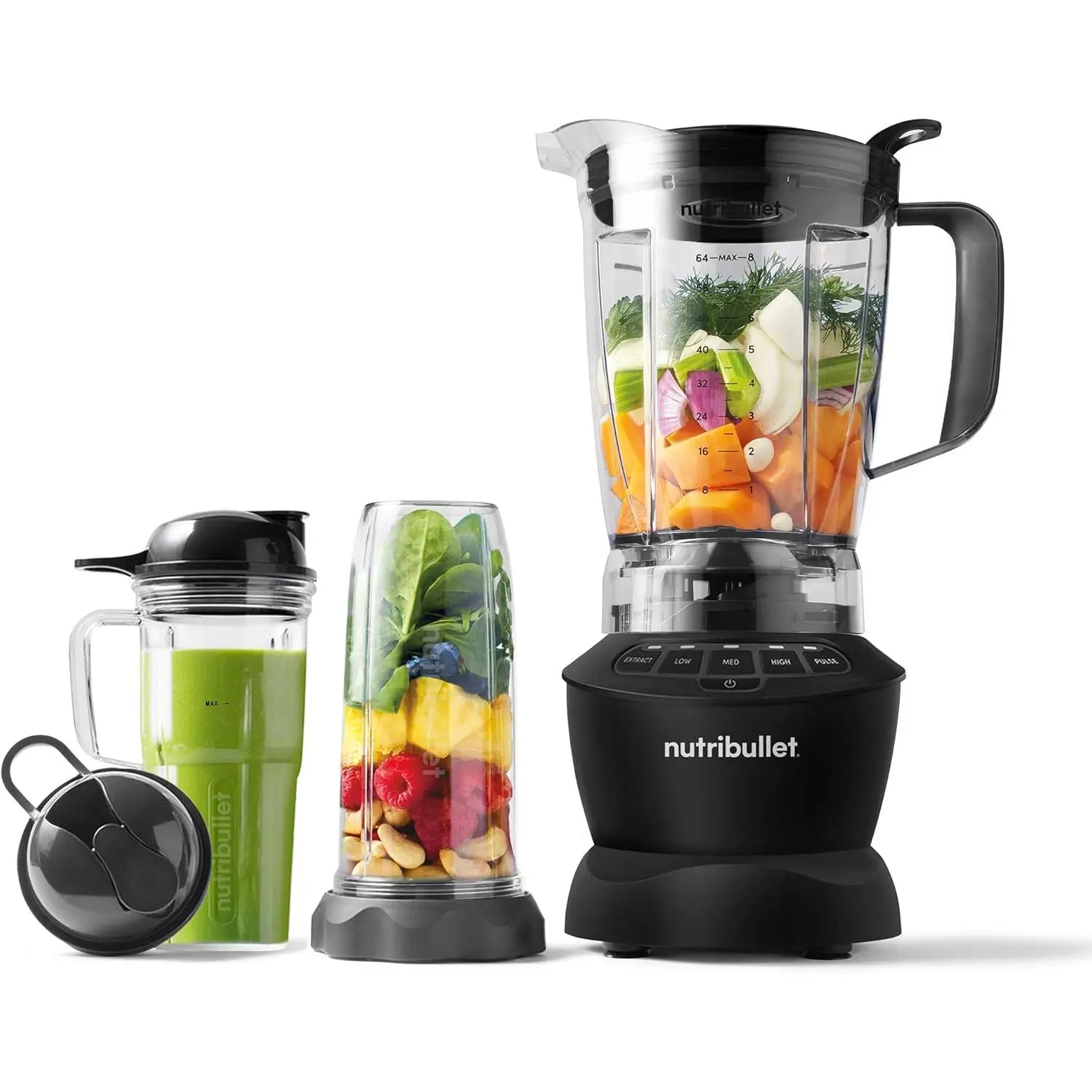 Full-Size Blender Combo 1200W –Matte Black