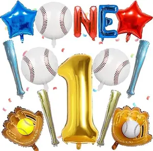 Baseball Party Decorations Balloons - Baseball Birthday Decorations Red Blue White Gold Stars Balloons Baseball Bat Glove Balloons Balloons Sports Themed for Boys Girls 1st Party Supplies
