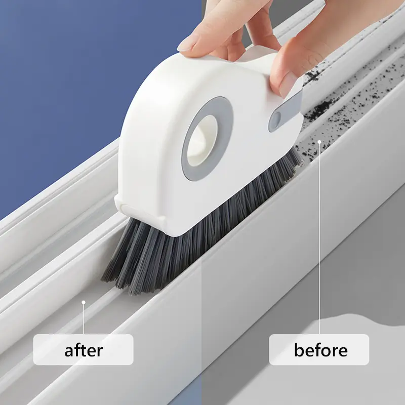 1pc 2-In-1 Detachable Cleaning Brush, Random Color Multi-Functional Glass Window Slot Cleaner, Gap Cleaning Tool for Windows and Doors
