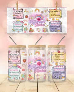 Teachers Difference Maker - UVDTF Wrap for 16 Oz Libbey Glass Can