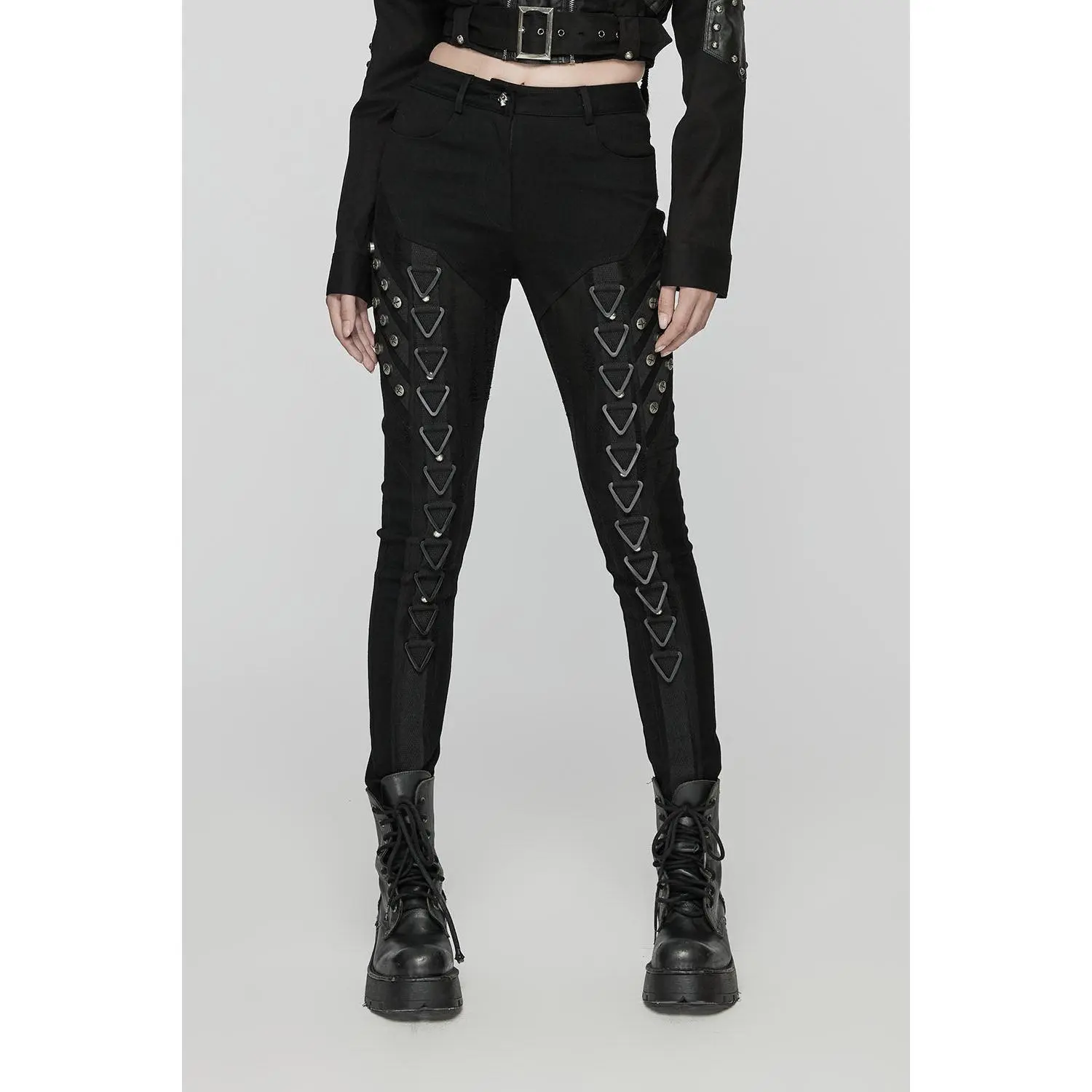 Industrial Punk Metal Hardware Pants
