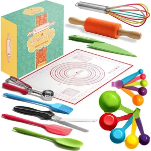 19 Pieces Real Cooking and Baking Set Easter Gifts for Kids 8-12 Years Giftable Sets for Girls and Boys