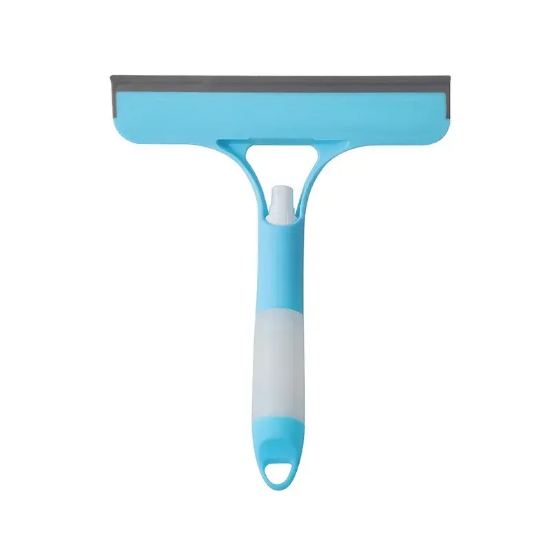 3 in 1 Window Cleaning Squeegee Multi Function Glass Mirror Wiper with Spray Bottle Microfiber Scrub Household Car Cleaner Tools NONE