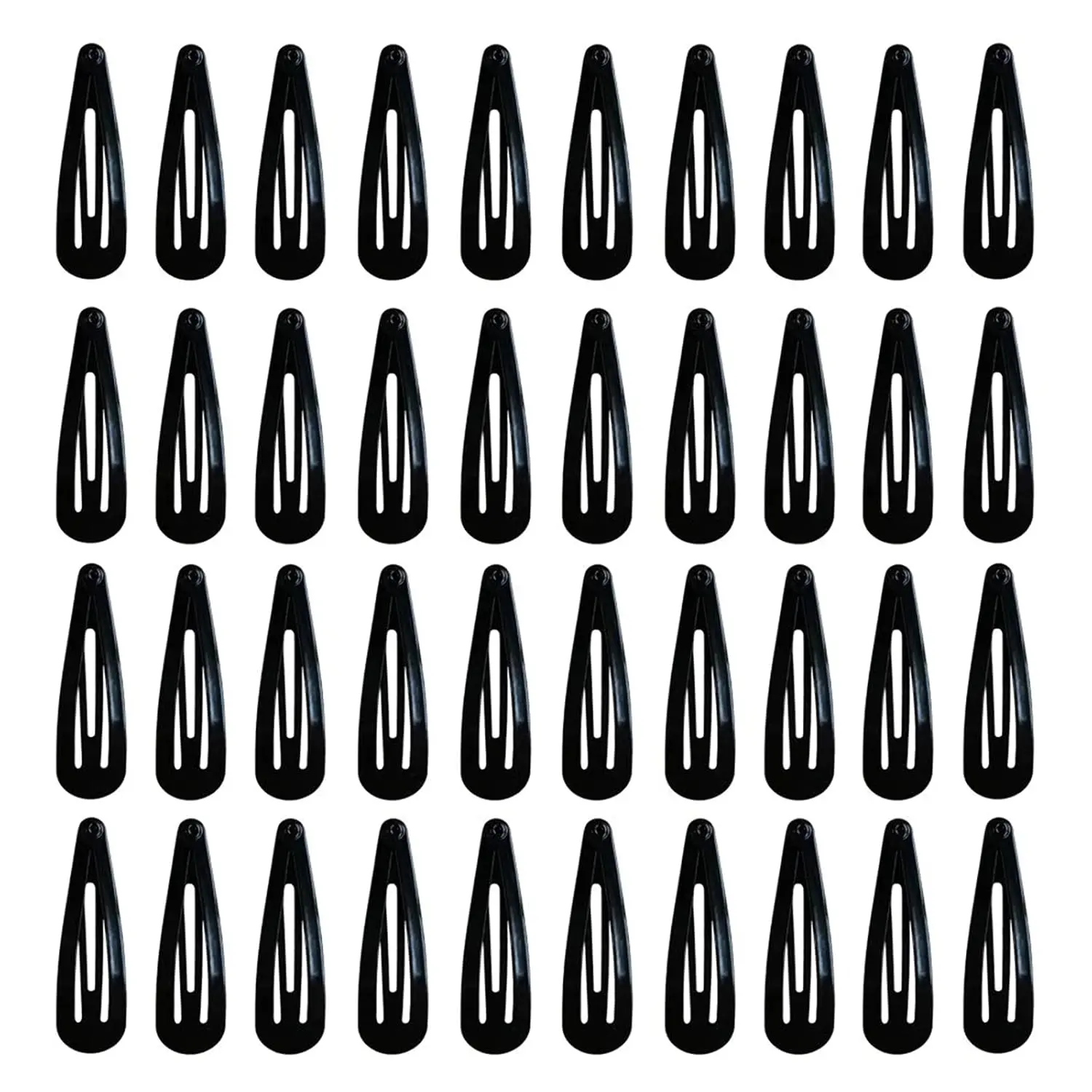 40 count 2 Inch Black Metal Snap Hair Clips Non-slip Hair Barrettes Hair for Girls, Women,  Teens or