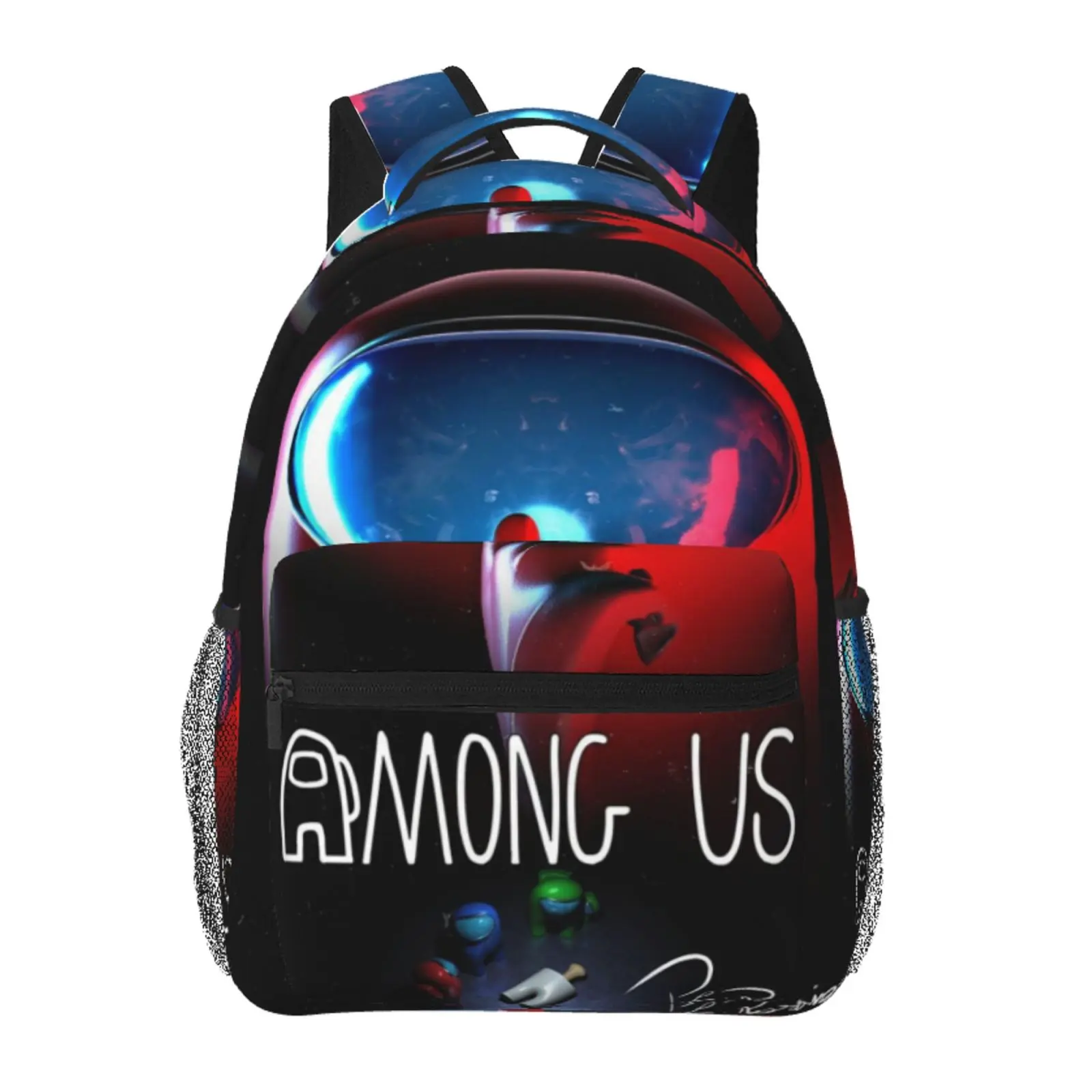 Among Us Unisex Scratch-Resistant All-Over Print Large-Capacity Backpack with Built-In Organizer, Multiple Pockets, for Back to School, Daily Commute, FNAF Merch Lovers, Casual Gift for Teens, Daypack, Lightweight, Back To School Haul, Cartoon, Character,