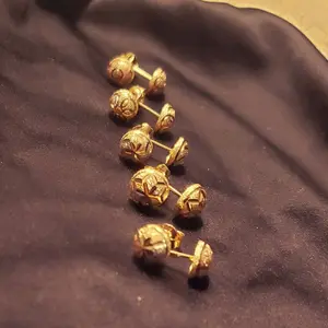 14k Gold Earrings with White and Rose Gold Details Elegant Design Stud Style Jewelry