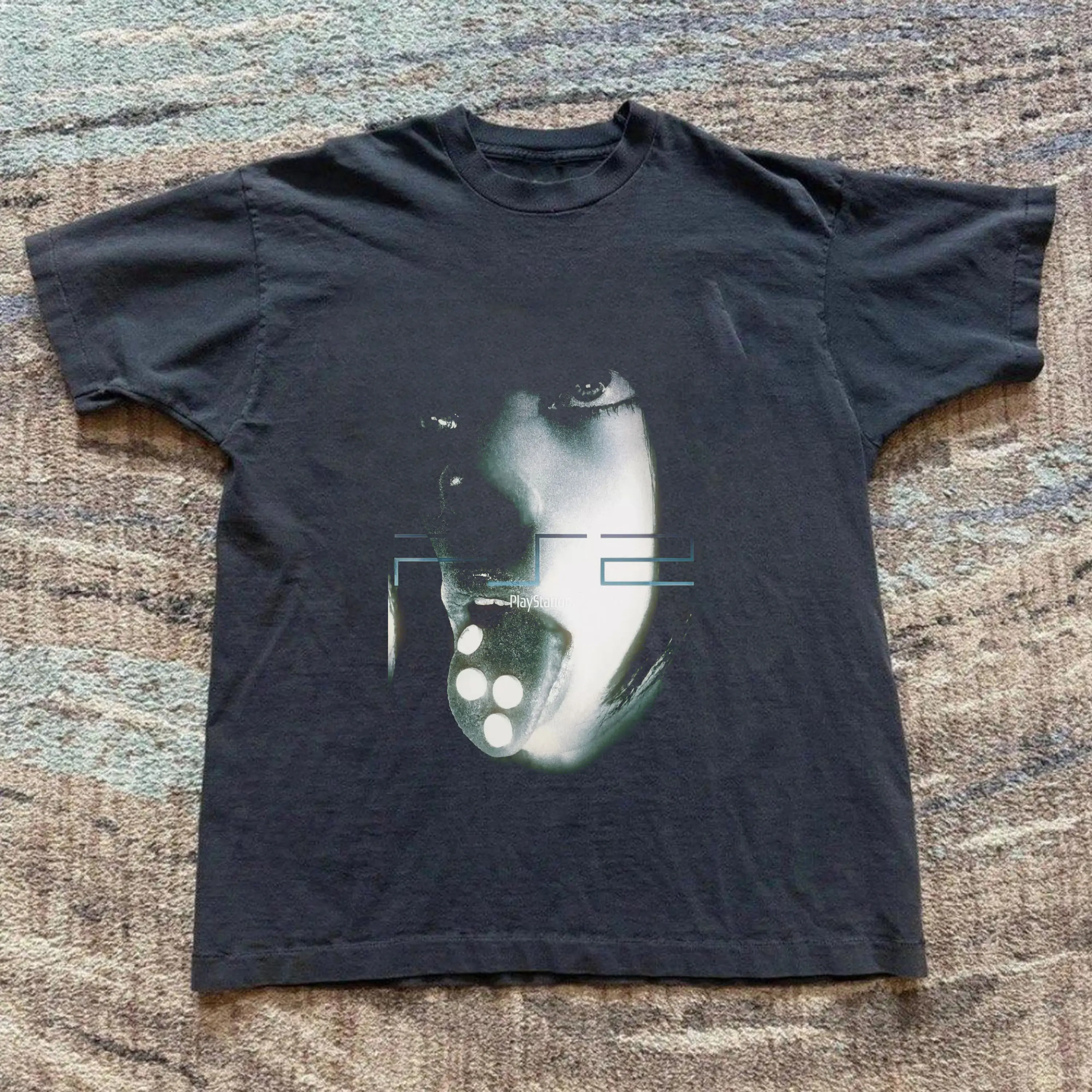 Y2K PlayStation 2 Aesthetic Shirt - Cybercore Gaming Streetwear, Unisex Vintage Graphic Tees Gothic Grunge Y2K Emo Scene Amity Affliction Style Clothes Men Women Streetwear