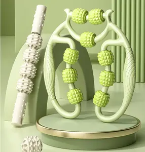 Nine-wheel circular leg clamp,Ring and straight wheel sets, Manual Leg MassageTool, Leg Muscle Relaxation Tool, YogaWheel with Leg Clamps,, Deep Tissue Massager,