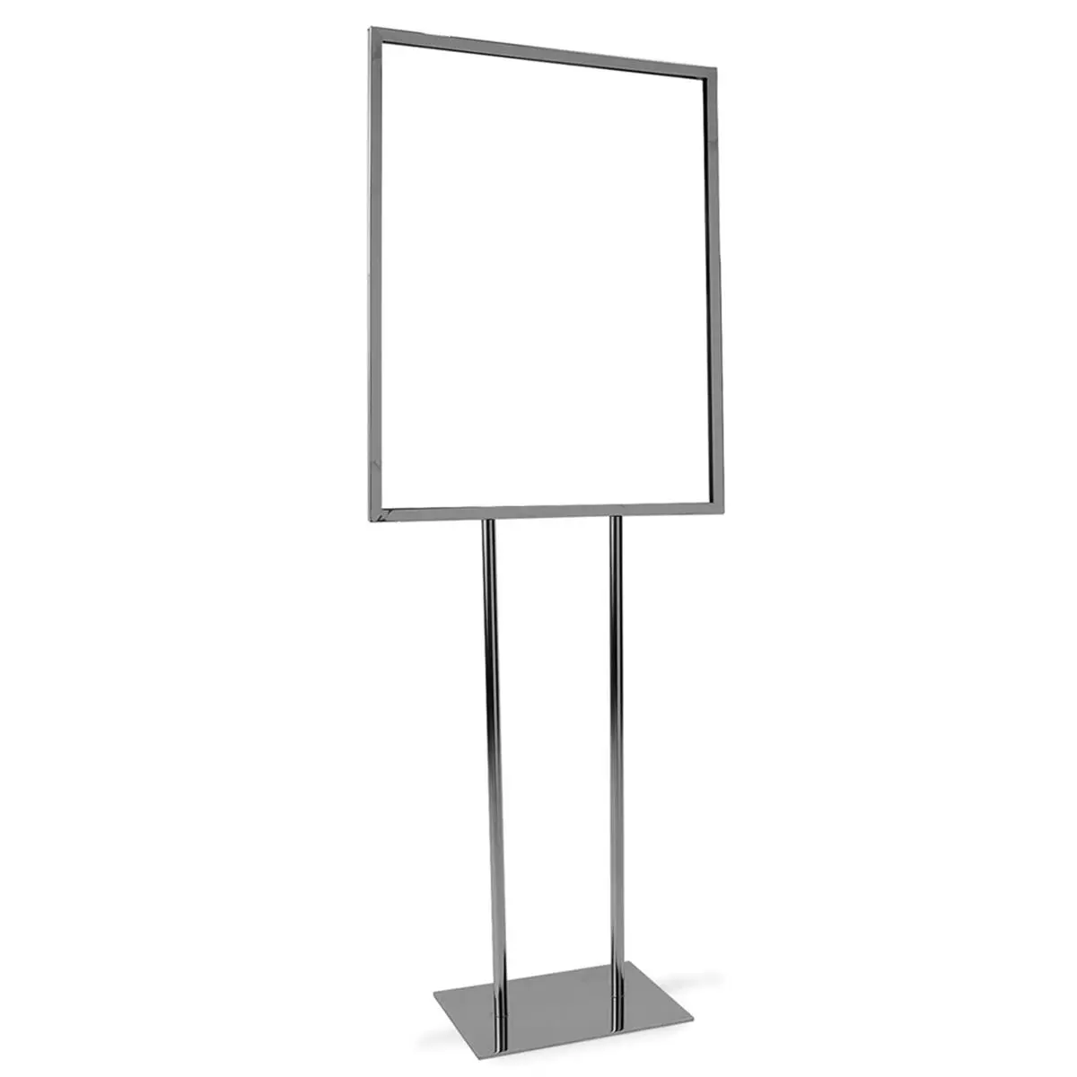 212 MAIN Econoco BH28 Metal Bulletin Sign Holder - 22x28 in, Chrome Finish, Flat Base Floor Stand for Sign Display