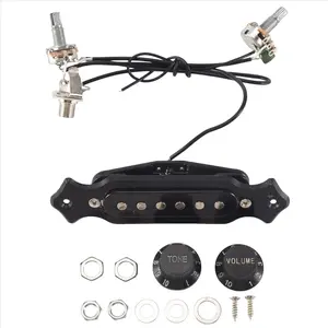 Pre-Wired 6-String Single Coil Pickup Harness with Volume & Tone Pots for Electric Cigar Box Guitar Electric Cigar Box Guitar