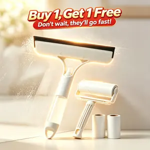 Streak-Free Window Cleaning Tool with Built-in Spray Squeegee, All-in-One Glass Washer for Home, Shower, Car, Effortless Wipe with No Residue