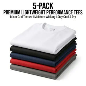 Paquete de 5 Camisetas Deportivas para Hombre Secado Rápido Ropa de Gimnasio