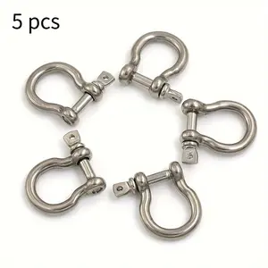 5pcs M4 304 Stainless Steel Heavy Duty Industrial Hardware Bow Shackle with Screw Pin for Rigging and More!