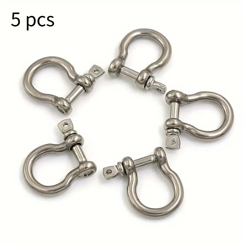 5pcs M4 304 Stainless Steel Heavy Duty Industrial Hardware Bow Shackle with Screw Pin for Rigging and More!