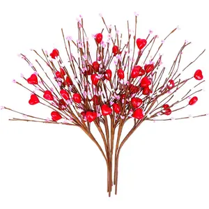 Valentine’s Day Gifts, Valentines Day Decorations, 6 PCS Artificial Berry Flower Stems Berry Picks for Valentine’s Day, Propose, Wedding, Home