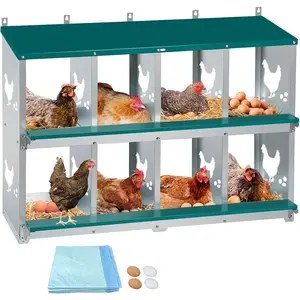 🐔🍳 This 8-Hole Chicken Nesting Box Comes With FAKE EGGS?! Green Stainless Steel Laying Station That Stops Egg Eating!