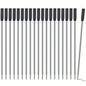 Pen Refills 20P, Replaceable Ballpoint Pen Refills, 1mm Medium Tip, Pen Refills for Twist Pens, Black Ink
