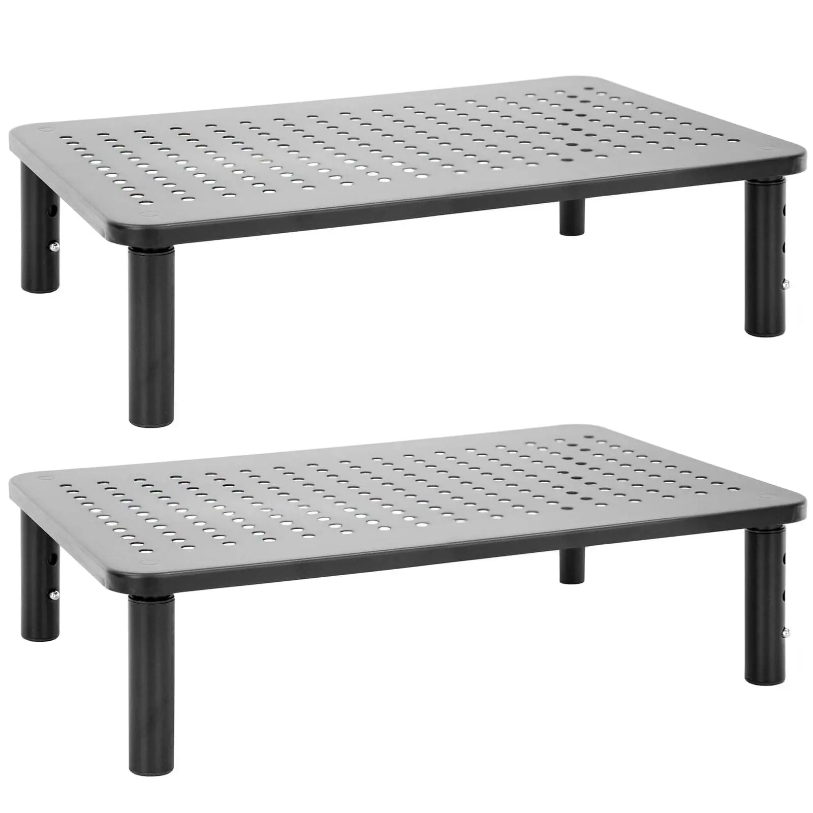 Mount-It! Set of 2 Adjustable Computer Monitor Risers for Office & Home Computer Setup, Computer Riser