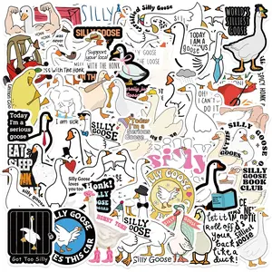 50 Fun Duck Doodle Stickers Waterproof Cartoon Decals for Guitar Bags Notebooks Creative Journal Decoration Funny Stickers
