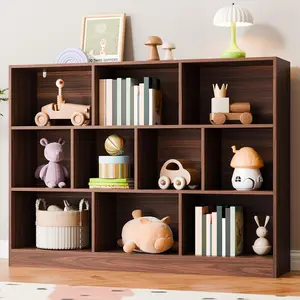 Bookshelf, 3-Tier Open Shelf Bookcase, 10 Cube Storage Organizer with Anti-Tilt Device, Freestanding Horizontal Bookshelf Cube Shelf for Bedroom, Living Room tiktokshopspringglowup