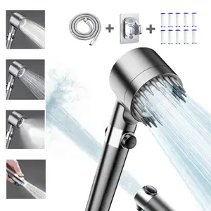 Mode Switching Shower Head Power Kit with Massage Head, 10 Filters, and 4 Different Watering Modes