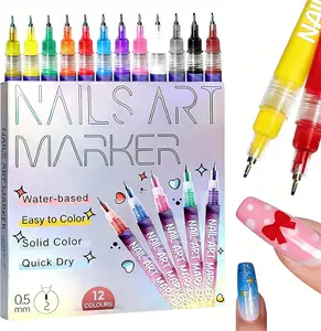 Holiday haul-Christmas gift Cutics Doodle Pen for DIY Nail Art Quick Drying Acrylic Painting and 3D Dot Embroidery mma acrylic nail - On Nails Quick Drying Dot Stitching Nail Art Pen for Home and Salon DIY, Nail Care Cutics Manicure Polish Cosmetic