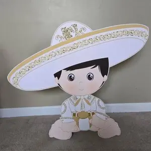 Mariachi Cutout Party Prop - Black and Gold Design for Festive Celebrations