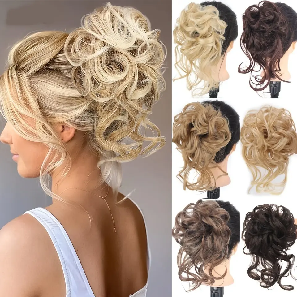 Elegant Long Beard Code Packet of The Released Version Wig Fluffy Women's Balls Cocktail Chemical Fiber Hair Band Disc Hair Artifact Wig Ring, Synthetic Hair Pieces, Curly Hair Toppers