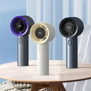 LMMAKE Handheld Portable Fan Ice Cooling 100 Gear Turbo Wind High Speed Rechargeable 2000mAh LED Display for Travel Gift