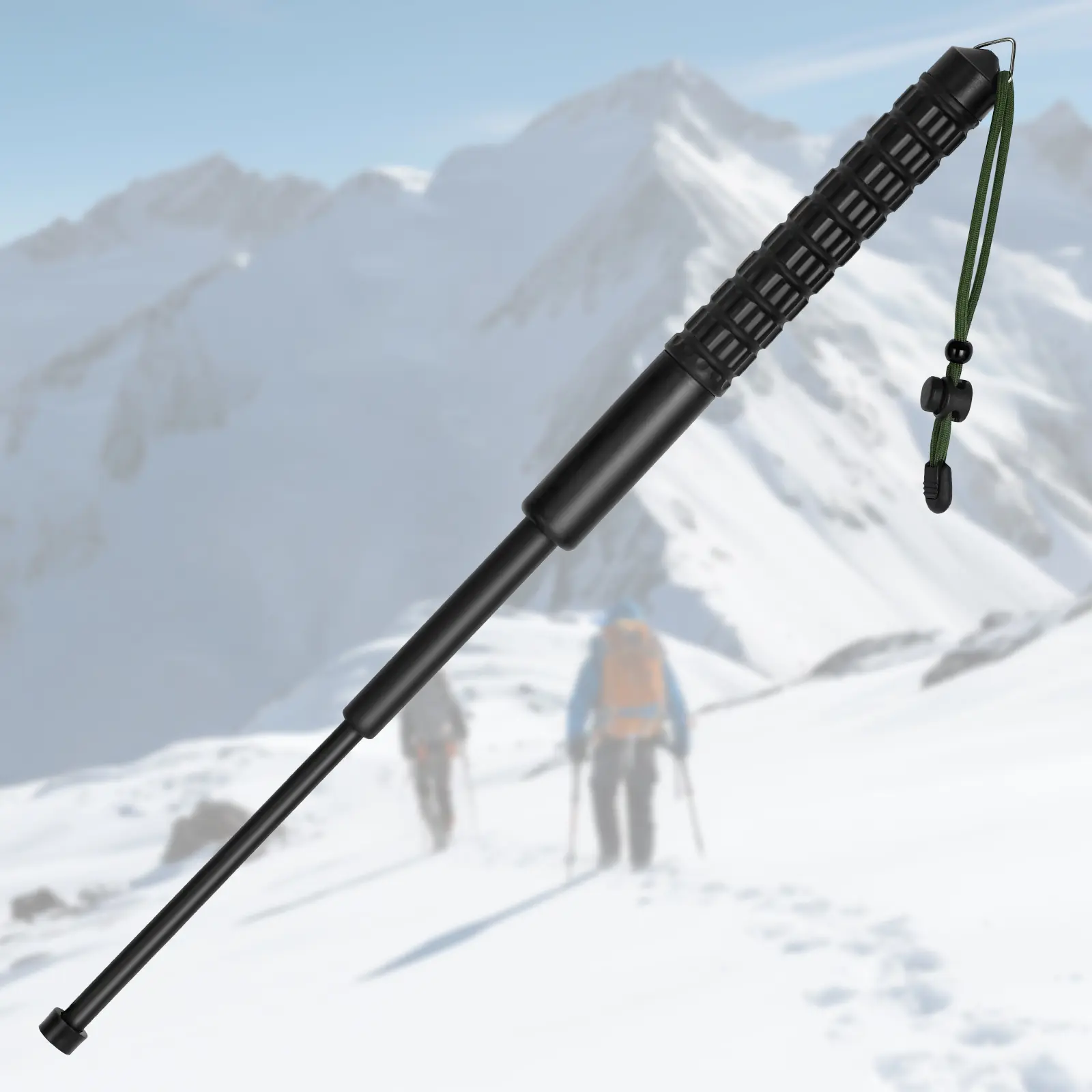 Compact Collapsible Multifunctional Hiking Stick - Non-Slip Grip, Portable Alpenstock, 10.5In Storage to 26In Extended for Snow Mountain Climbing, Camping