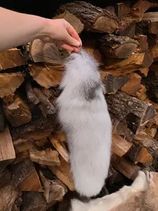 Gray Toned Fluffy Bag Accessory
