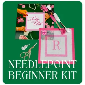 1 Letter Monogram Needlepoint Beginner Kit