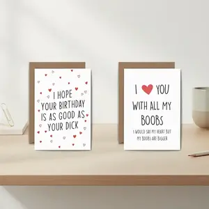 Funny Greeting Card Bundle, 2pcs Multicolor Paper Greeting Cards with Envelopes, Positive Message Card, Humorous Messages for Friends, Family, Couples