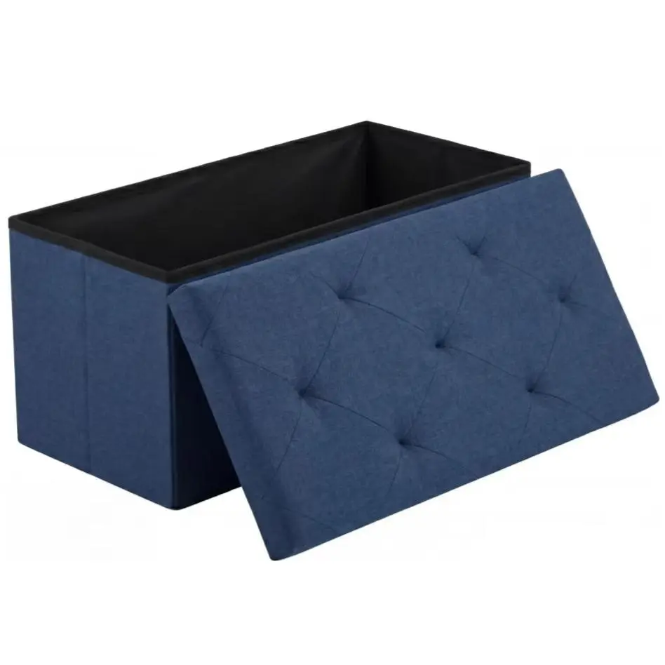 Foldable Storage Ottoman Bench 30 Inch, Foot Rest Stool with Hidden Storage & Padded Seat, 660lbs Capacity End of Bed Bench for Living Room Bedroom Entryway, Space-Saving Collapsible Ottoman