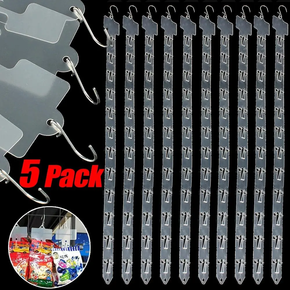 Durable Polypropylene Hangable Snack Strips - 61x7.5cm Clear-1pc(No Hook) Organizer Hooks & Rails for Supermarket Shelf Merchandising, Home Storage