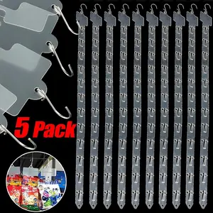 Plastic Snack Hanging Strips Store Hang Snacks Display Hanger No Hook Supermarket Shelf Merchandising Clip Strip Home Storage Organiser Transparent