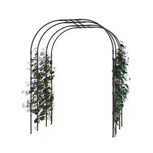 Dome Top / Flat Top Metal Backdrop Stand, Garden Arch Trellis for Climbing Plants, Metal Wedding Arch for Halloween, Christmas Birthday Party, Wedding, Baby Shower Decoration